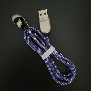type-c u型快充弯头渔网编织数据线适用三星华为usb-c通用充电线