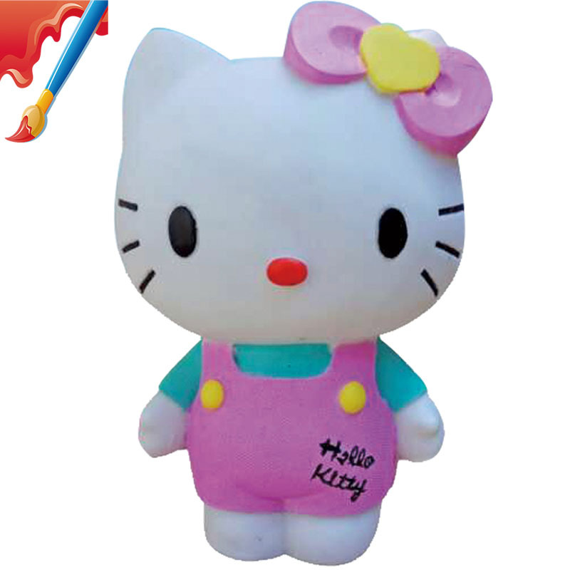 diy 儿童手工彩绘石膏娃娃 摔不烂搪胶娃娃白胚 地摊涂鸦存钱罐