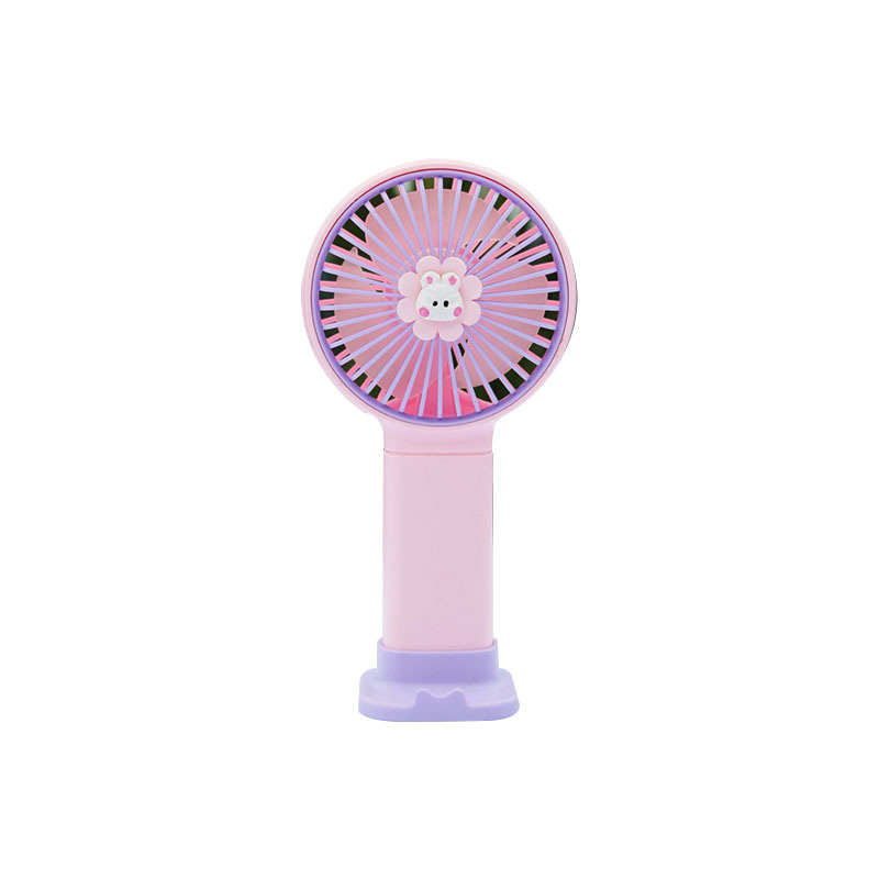 Handheld with Base Bracket Cartoon Little Fan Rechargeable Summer Children Portable Mini Fan Practical Gift