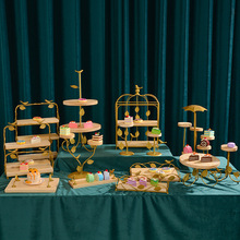 婚礼甜品台展示架装饰道具摆件蛋糕架下午茶点心木质托盘冷餐摆台
