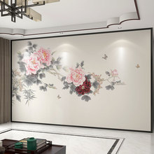 墙纸3d立体大气牡丹花鸟电视背景墙壁纸客厅壁布卧室墙布壁画