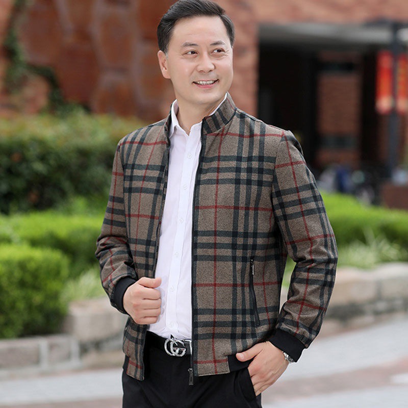 爸爸外套春秋50岁中年男士秋季60老爸成熟男装稳重帅气中老年上衣