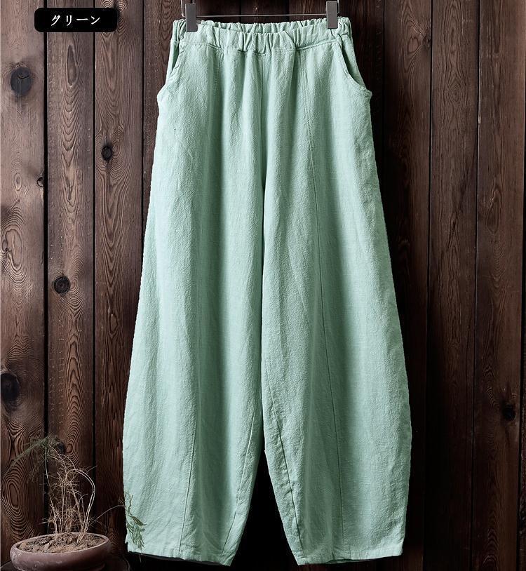 灯笼裤大码女裤阔腿裤春夏宽松萝卜棉麻文艺复古休闲裤子长裤子