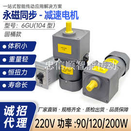 供应104型永磁同步调速电机220V功率60W120W200W永磁同步调速电机