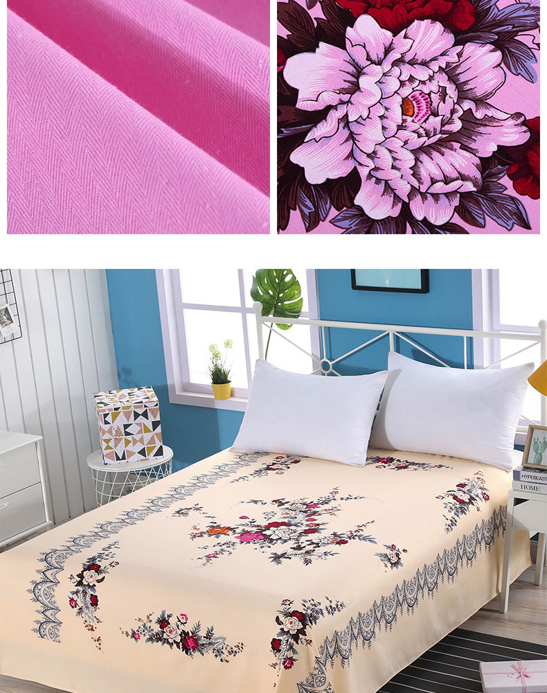 上海老式床单丝光棉国民全棉印花加厚老粗布纯棉亲肤斜纹被单单件