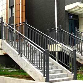 铁艺楼梯扶手 户外台阶护栏杆 黑色铁艺楼梯扶手安全防护栏金属