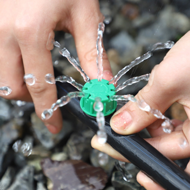 果树滴灌滴头可调大小果园花卉盆栽8孔滴水器小红帽灌水头微喷头