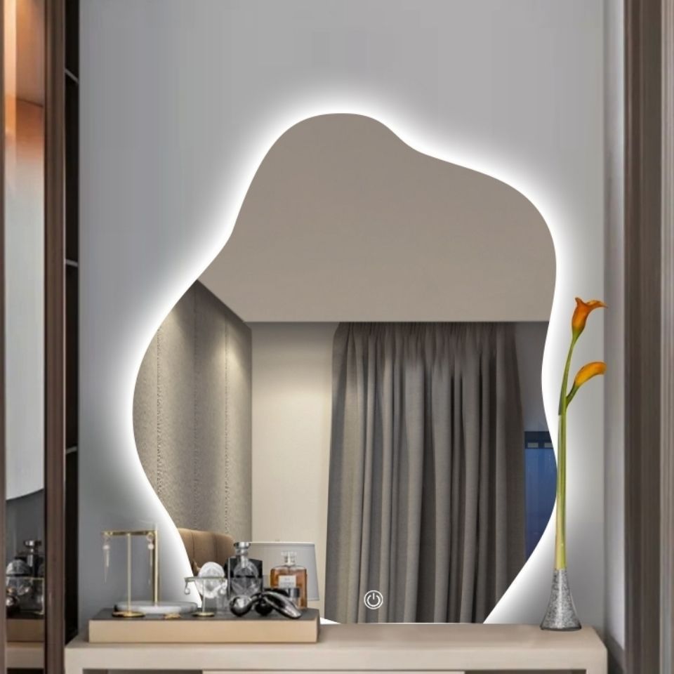 Creative Irregular Led Mirror Cloud Mirror with Light Dressing Mirror Touch Smart Bathroom Mirror Light Mirror Dressing Table