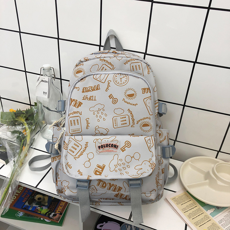 Wholesale New Schoolbag for Primary and Secondary School Girls Cute Graffiti Backpack Casual Simple All-Match Junior and Middle School Students Backpack