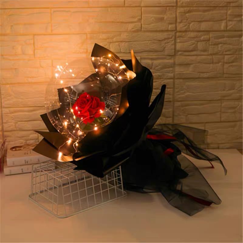 网红玫瑰波波球 透明发光 生日婚庆情人节抖音告白气球-阿里巴巴