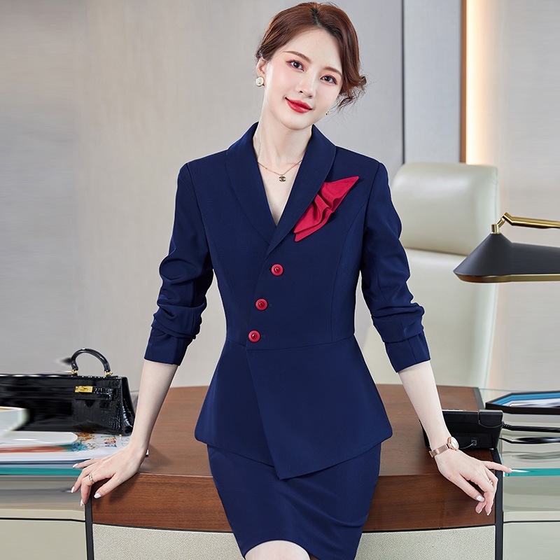 高端西装职业套装女2024春秋时尚气质女神范美容师工作服前台工装