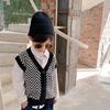2021 New fall Children's clothing handsome baby Cardigan vest Autumn Boy Child models Wave patterned vest