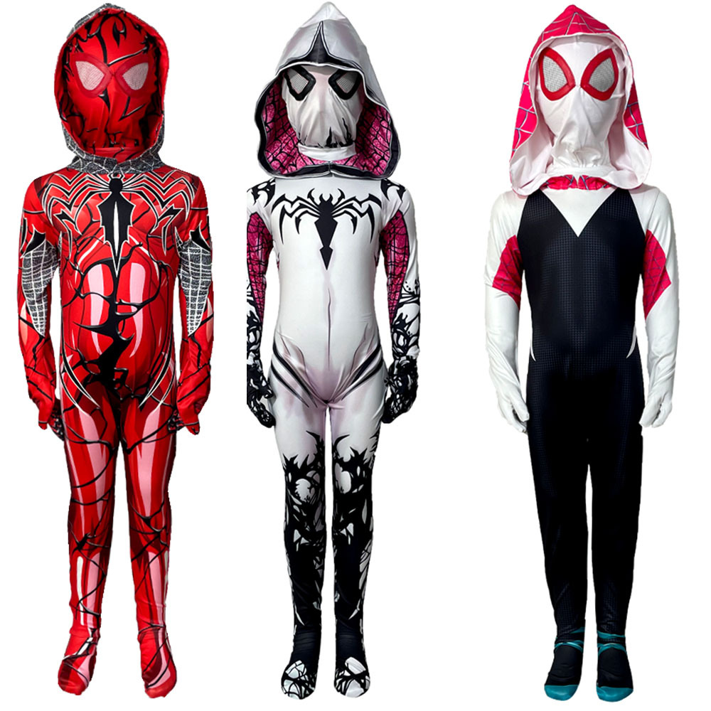 蜘蛛2侠平行宇宙格温cos衣服万圣节cosplay紧身衣儿童成人英雄服