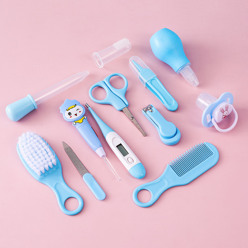 12-Piece Baby Care Set Baby Feeding Nursing Set Baby Comb Brush Nail Clippers Set