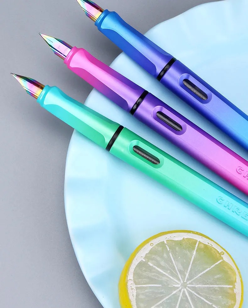 传人810炫彩学生钢笔 吸墨水可替换墨囊两用钢笔练习钢笔字发奖品