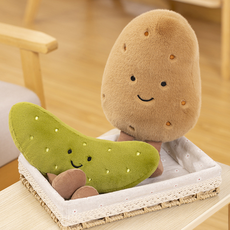 创意蔬菜公仔可爱小土豆黄瓜笑脸玩偶抱枕儿童毛绒玩具礼品加logo