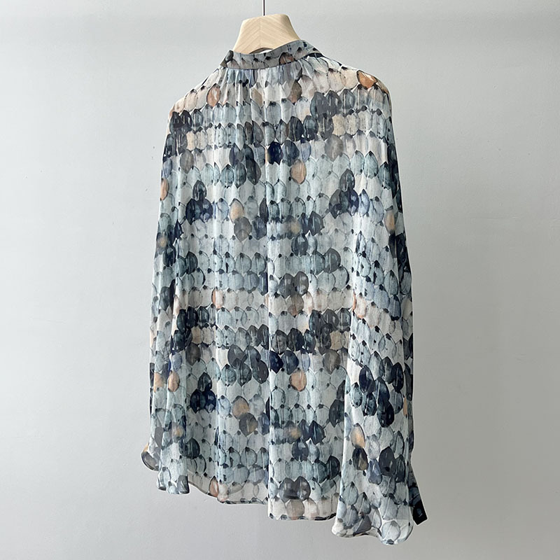 日本小众贵牌客供12姆米乔其纱桑蚕丝轻薄真丝衬衫女-阿里巴巴