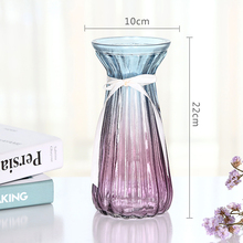 玻璃花瓶透明彩色磨砂水培植物富贵竹百合客厅装饰摆件欧式插花瓶