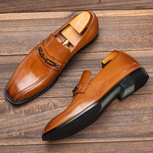高端男士商务鞋男士皮鞋舒适经典英伦外贸复古擦色正装鞋德比鞋