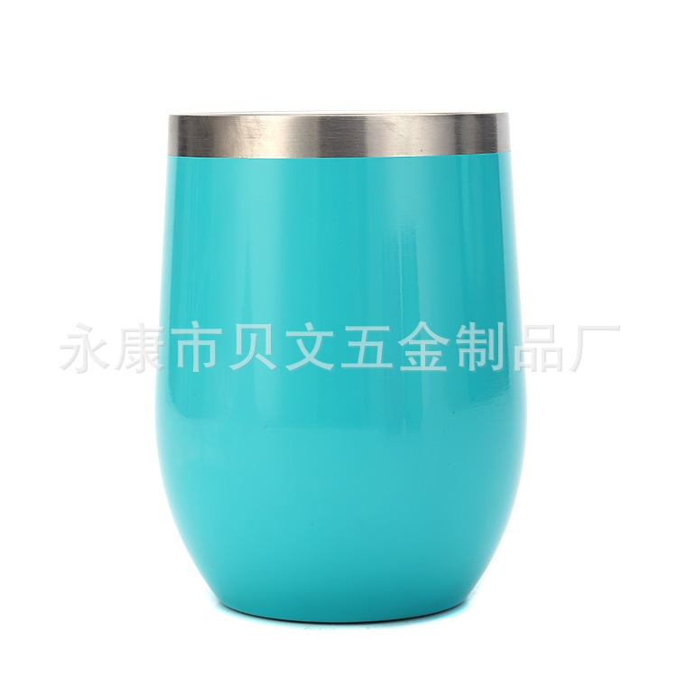 Foreign Trade Stainless Steel Egg Shell Cup Red Wine Beer Steins Water Bottle Double Vacuum U-Shaped Egg Type 12Oz Egg Thermos Cup