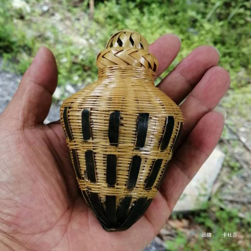 竹编蚂蚱蛐蛐蝈蝈篓笼民间竹制工艺品画眉鸟遛鸟捉装虫活体虫盒篓