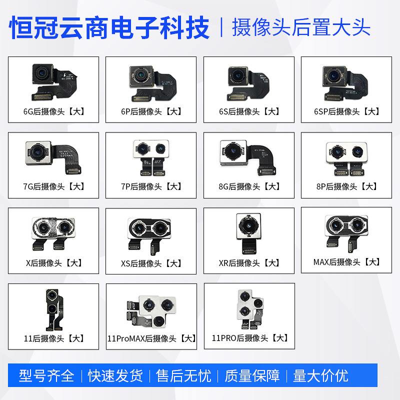 适用苹果手机摄像头6代7plus6S8XRXS1112XMax前置后置摄像头相头