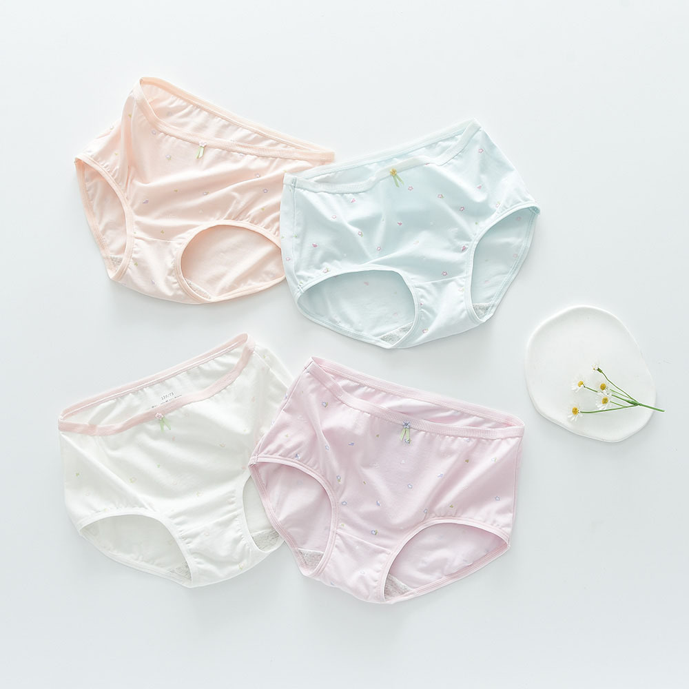 冰雪朵朵少女内裤儿童三角裤女大童莫代尔短裤初高中学生碎花底裤