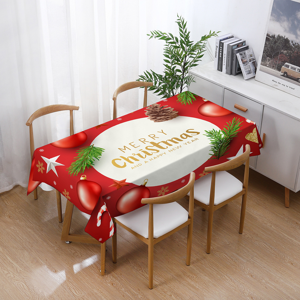 SOURCE Manufacturer Cross-Border New Arrival Christmas Tablecloth Printing Oil-Absorbing Absorbent Tablecloth New Year Decoration Festive Pattern