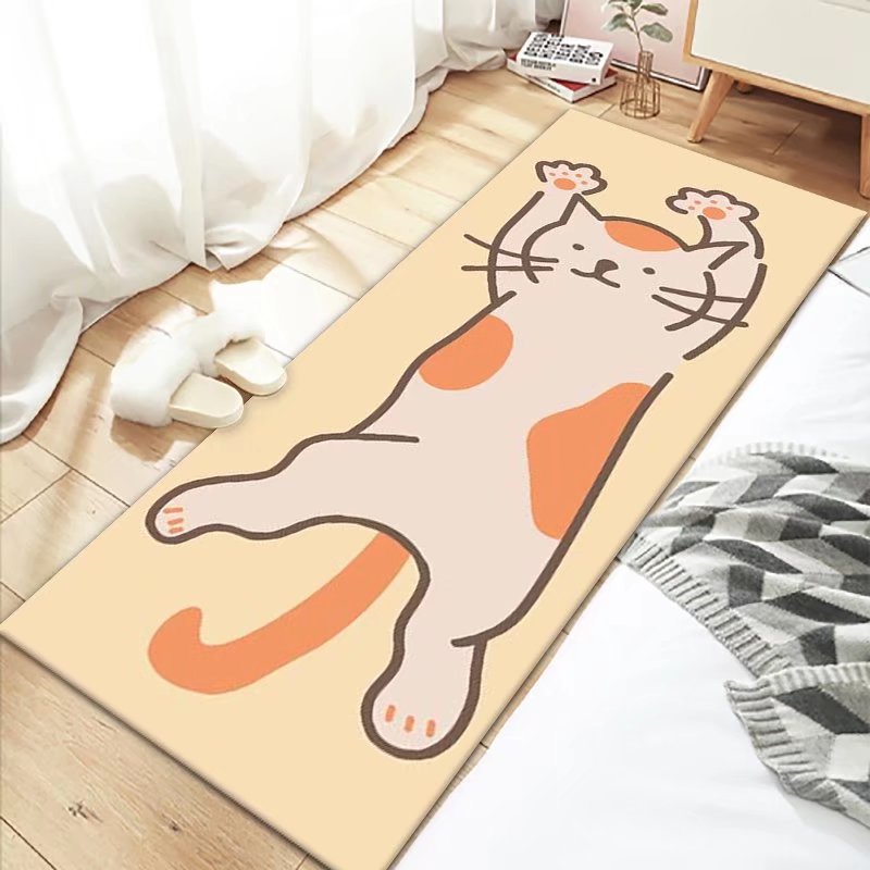 卧室床边地毯卡通卧室房间长条防滑垫飘窗耐脏垫可机洗加厚床前垫