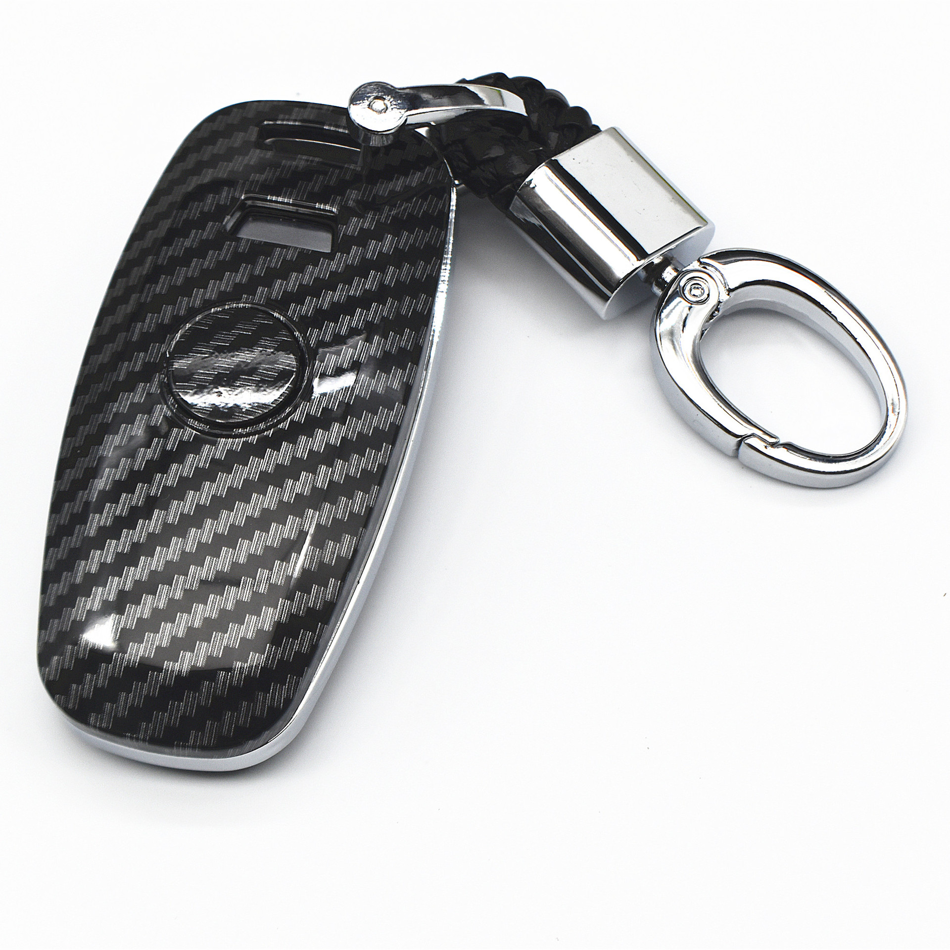 适用于奥迪a6l钥匙套a7 2020款a8l q8碳纤纹汽车保护壳全包男女扣