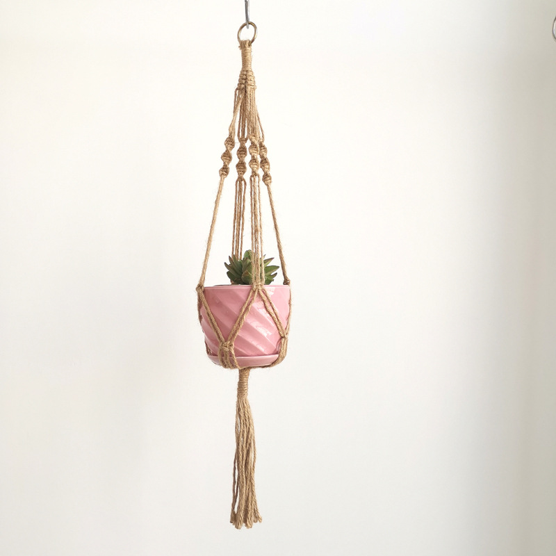 手工编织艺术麻绳棉绳吊篮网兜花篮壁挂垂吊花器花盆悬挂吊挂创意