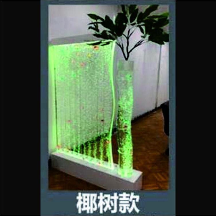 Water Curtain Wall Living Room Partition Screens Flowing Water Entrance Cabinet Bubble Wall LED Luminous Multi-Color Double-Sided Wine Cabinet