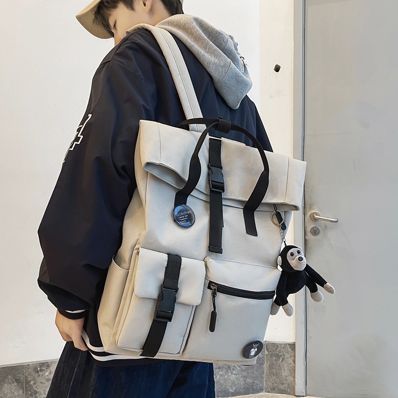 Schoolbag Male Ins Trendy Cool College Student Trendy Brand Backpack Junior High School Student Large Capacity Korean Style Harajuku Students Backpack Female