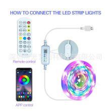 语音 APP 遥控5050RGB灯带  5V/12V灯条  18灯30灯  家居灯带