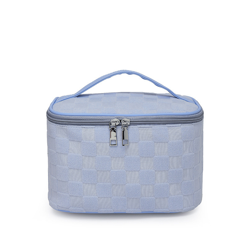 New Chessboard Lattice Cosmetic Bag Women's Large Capacity Portable Travel Toiletry Bag Cosmetic Storage Handbag Wholesale