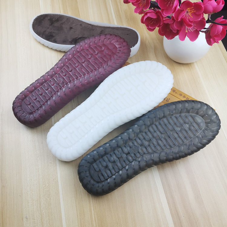 手工钩鞋鞋底白色透明水晶凉鞋底夏加厚牛筋底编织鞋底防滑耐磨
