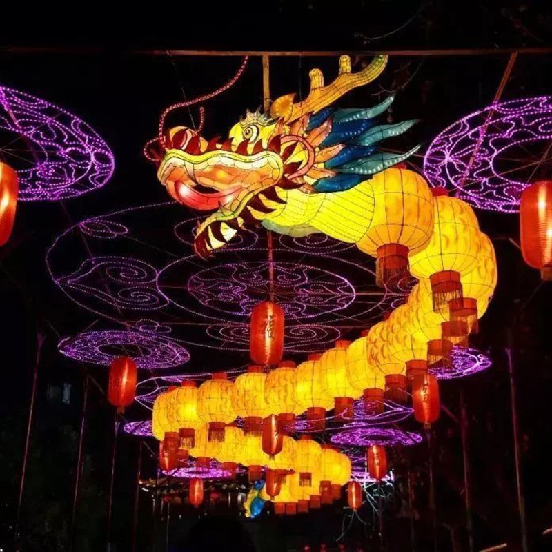 大型龙年花灯户外春节不夜城彩灯防水夜景装饰灯元宵节日灯会灯笼
