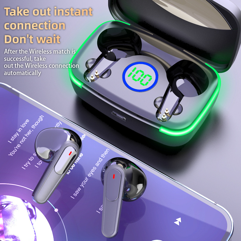 True Wireless Bluetooth Headset M80 Large Capacity Battery Can Be Used as Power Bank Power Display Semi-in-Ear Waterproof