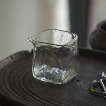 四方公道杯手工吹制气泡高硼硅茶海分茶器创意手工茶器茶具