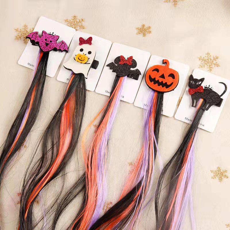 Cross-Border Halloween Floating Hair Barrettes Children Adult Halloween Headdress Bat Wig Cosplay Decorative Hair Accessories