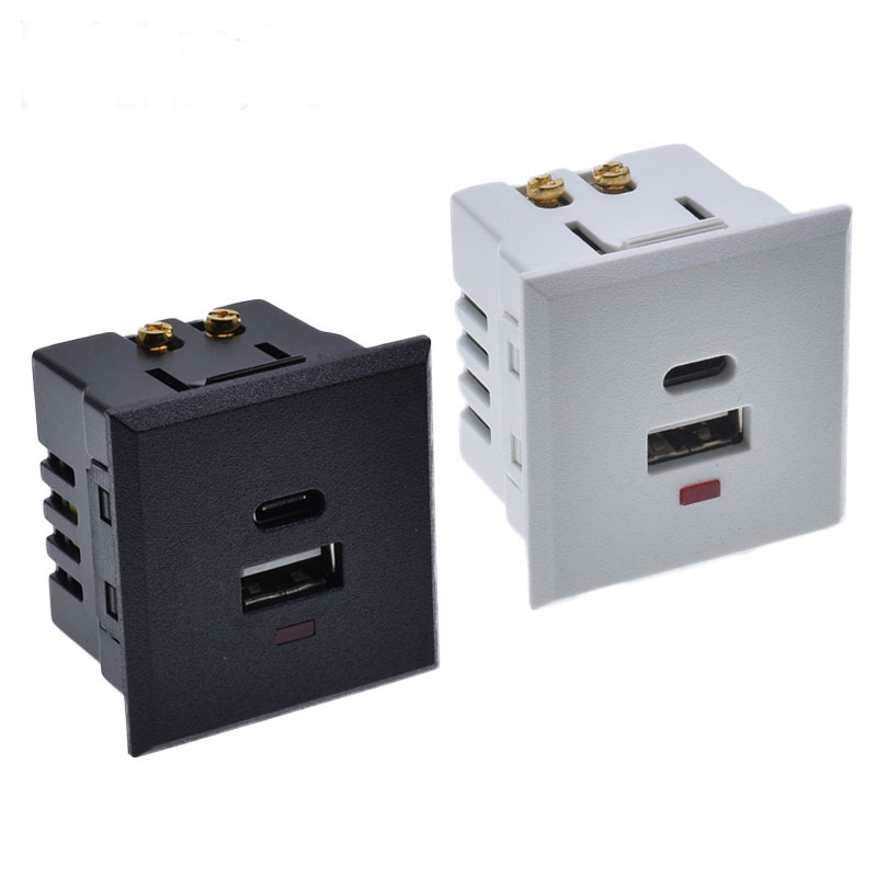 卡式typec插座嵌入式usb插座typec接口插座桌面dc充电小插座模块