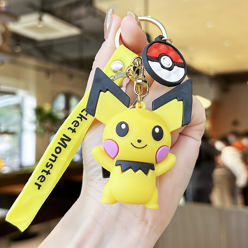 Trending Cartoon Pikachu Series Keychain Magic Baby Pendant Cartoon Doll Car Bag Key Chain Wholesale