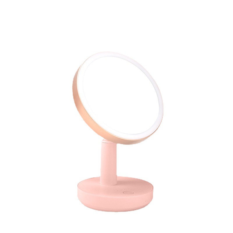 Printable Logo Makeup Mirror LED Light Desktop Home Cosmetic Mirror Portable Handheld Desktop Gift Present