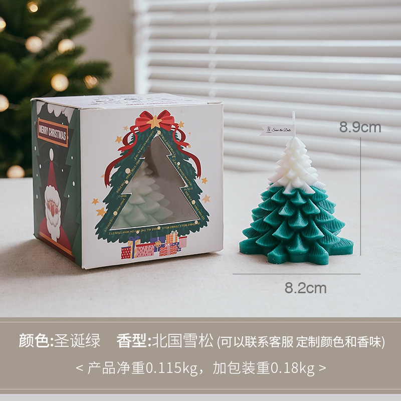 Christmas Tree Aromatherapy Candle Wholesale Creative Birthday Gift Hand Gift Finished Fragrance Christmas Candle Aromatherapy Gift Box