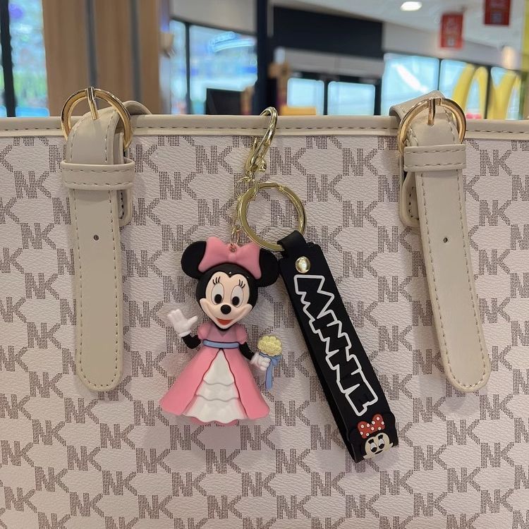 Cartoon Mickey Minnie Ornament Keychain Doll Electric Car Pendant Pendant Ornaments for Couple High Sense Girls' Bags