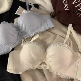 法式内衣女小胸聚拢平胸显大收副乳防下垂性感蕾丝半杯文胸罩套装