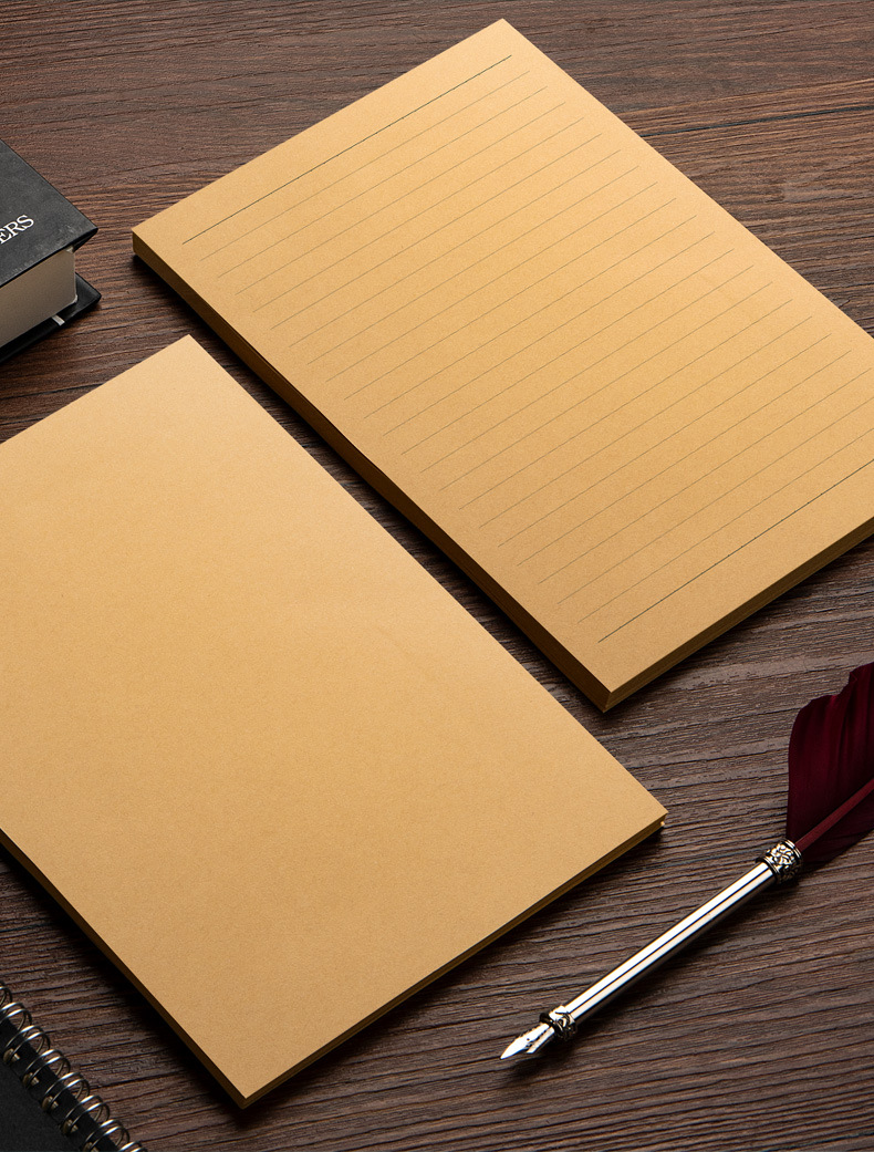 牛皮纸信封信纸复古信纸本厚本古风手写书信写信纸横线空白简约