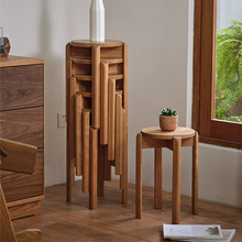 新品MUMO木墨堆叠凳实木椅子家用客厅化妆凳餐椅可叠放小凳子矮凳