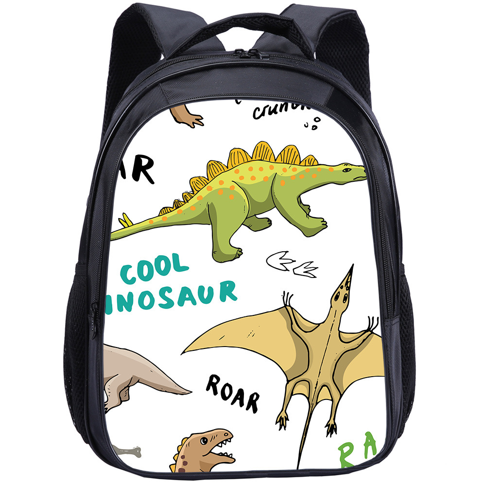 跨境货源 卡通恐龙学生书包 图案3d印花男孩女孩一二三年级双肩包