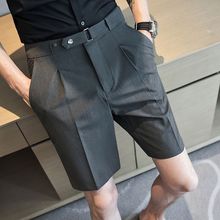 西装短裤男冰丝休闲士夏季5分中子腰带垂感感五分厂家独立站热